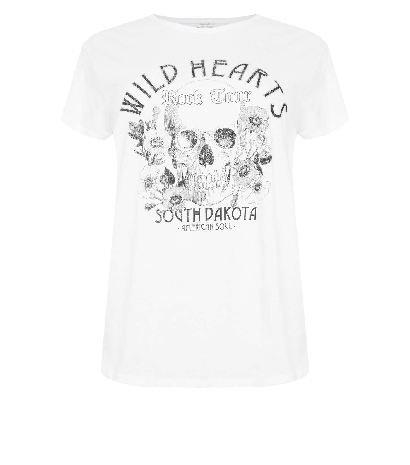 Curves White Wild Hearts Rock Slogan T-Shirt Image 4