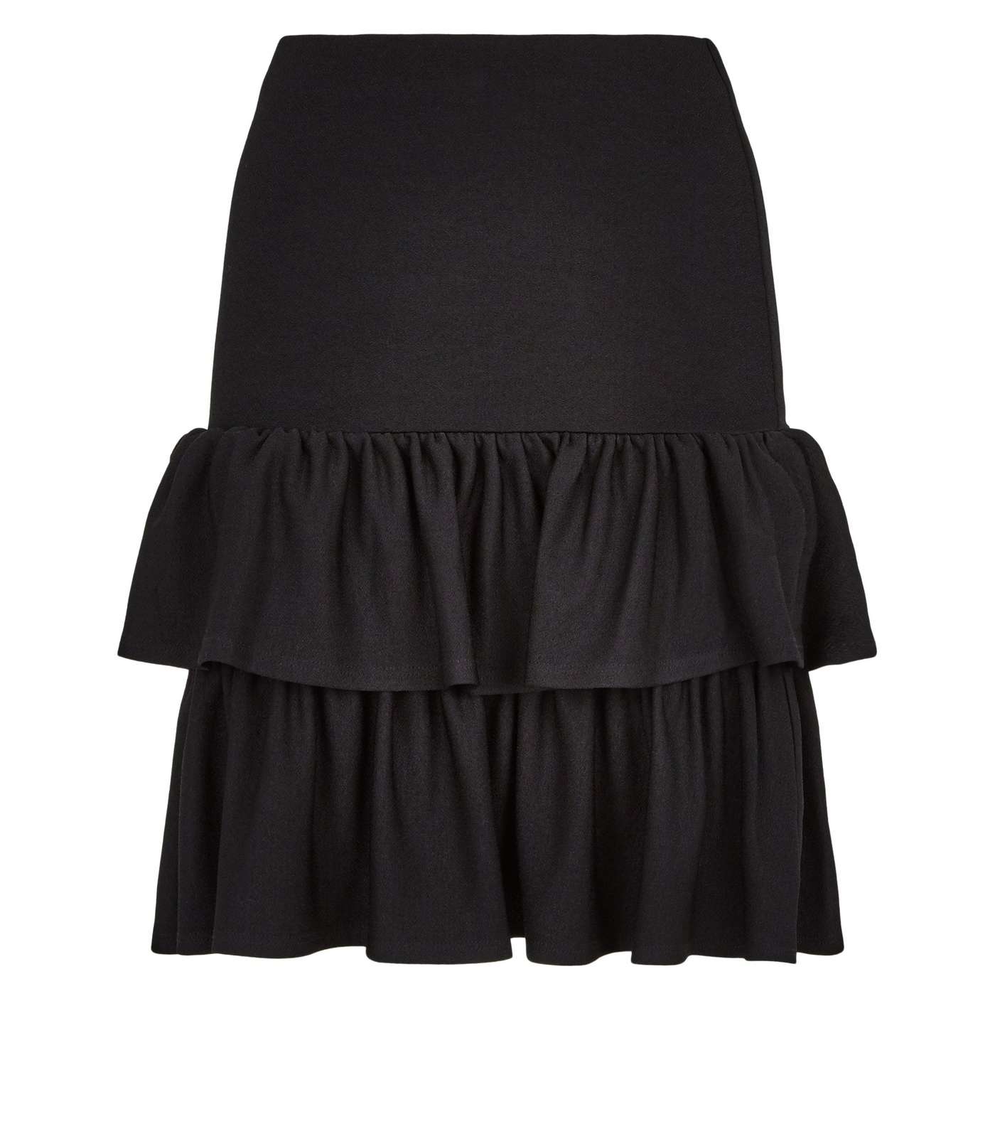 Black Tiered Ruffle Hem Mini Skirt Image 4