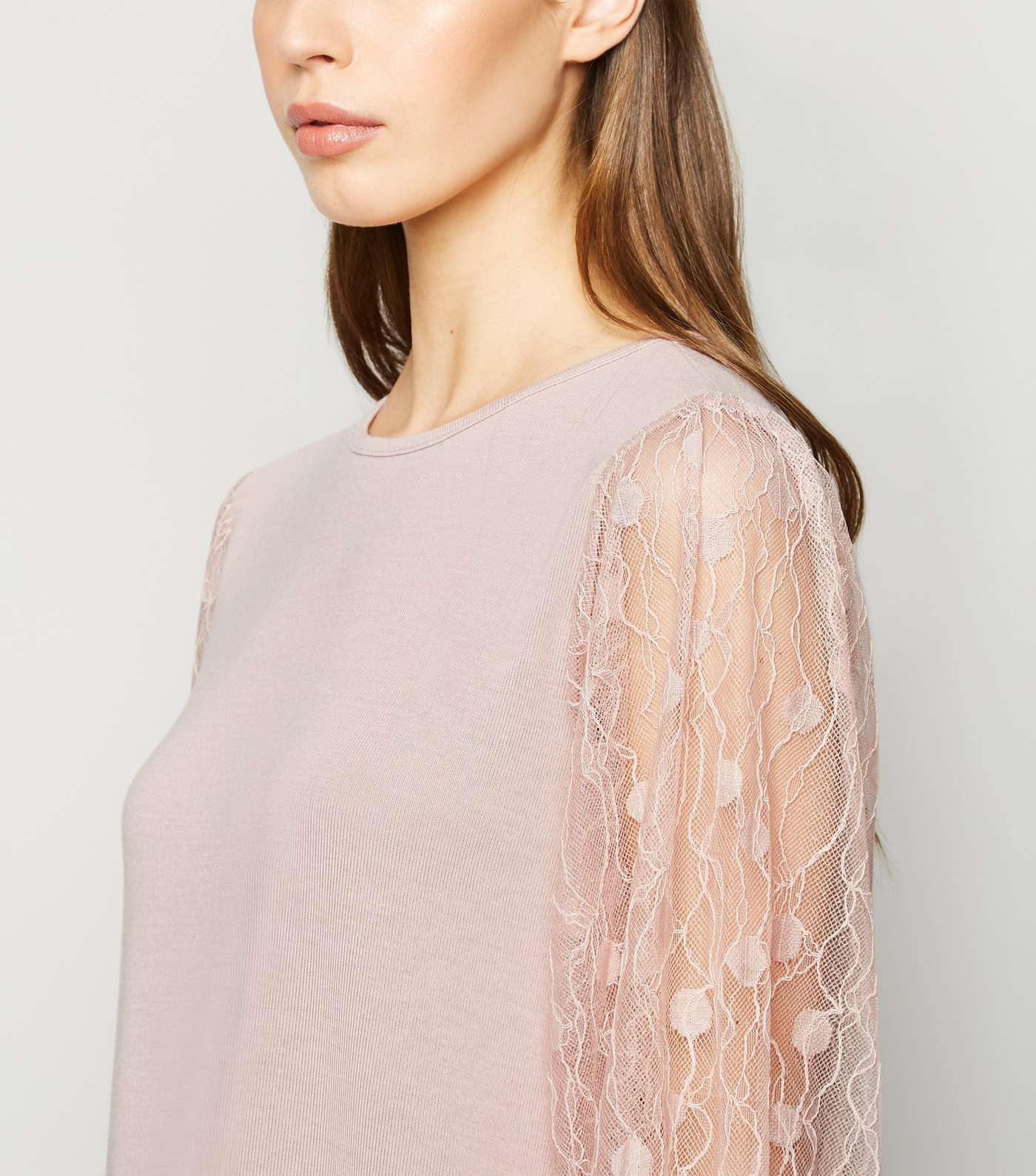 Blue Vanilla Pink Lace Sleeve Top Image 5