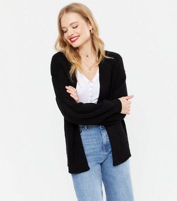 new look long black cardigan