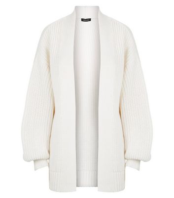 white long knit cardigan