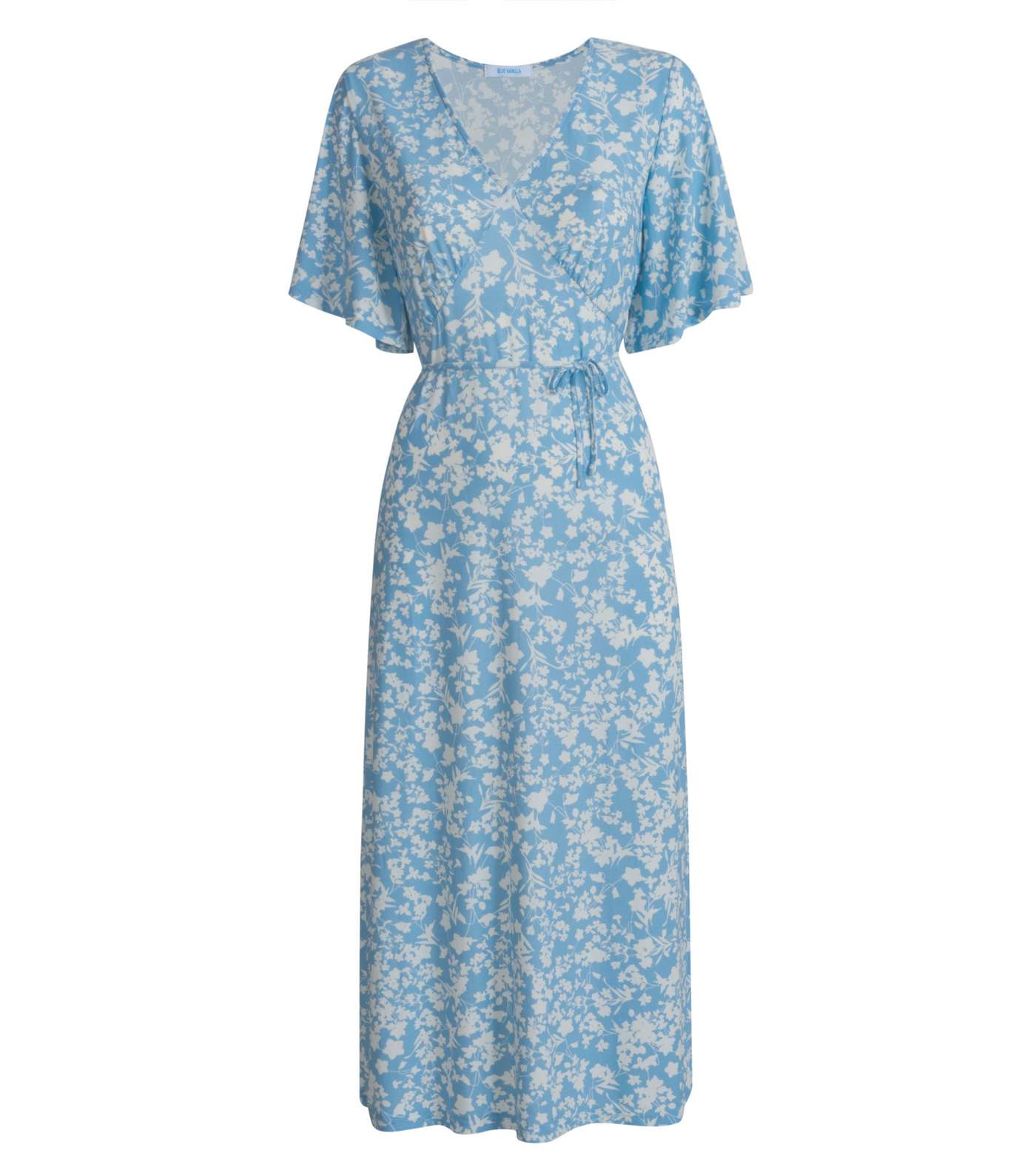 Blue Vanilla Pale Blue Floral Tea Midi Dress Image 5