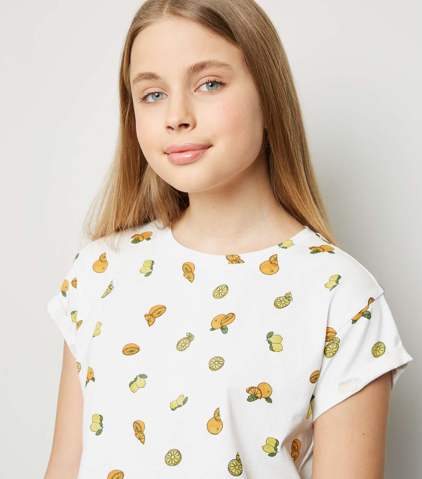 Girls White Fruit Print T-Shirt Image 5