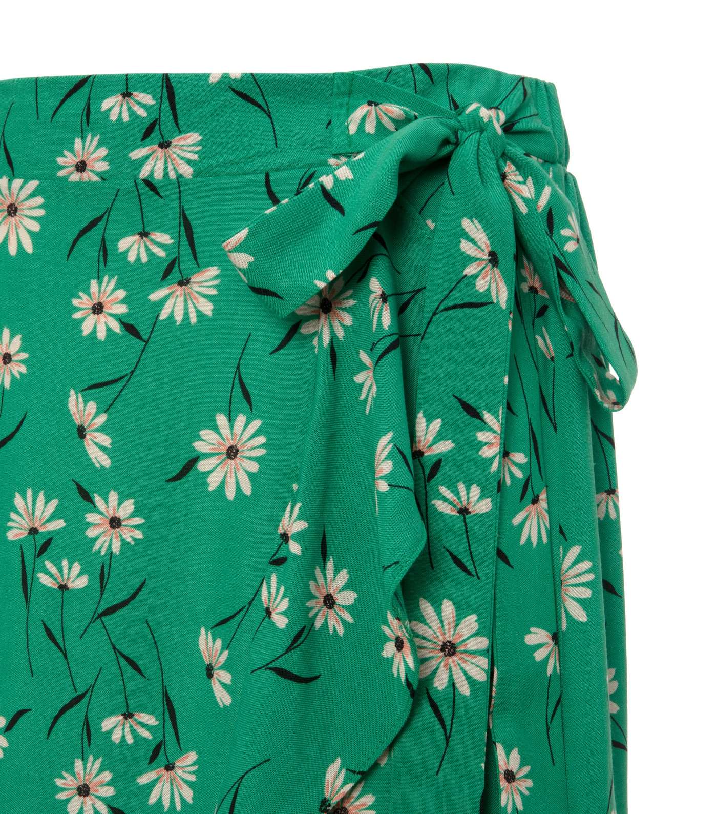 Green Daisy Wrap Ruffle Mini Skirt  Image 3
