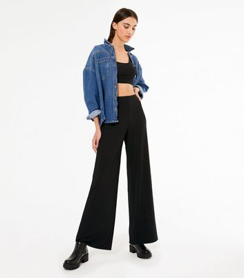 Black High Waist Tailored Trousers  New Look