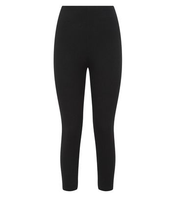 Black Jersey Cropped Leggings | New Look