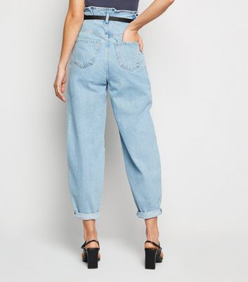 Belted Waist Balloon Leg Jeans 