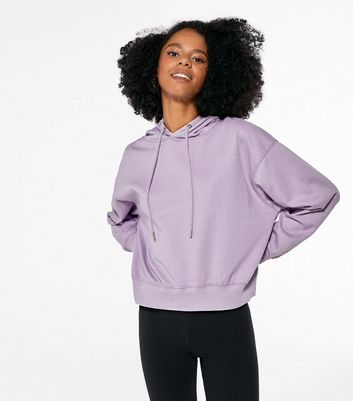 Lilac Long Sleeve Boxy Hoodie New Look