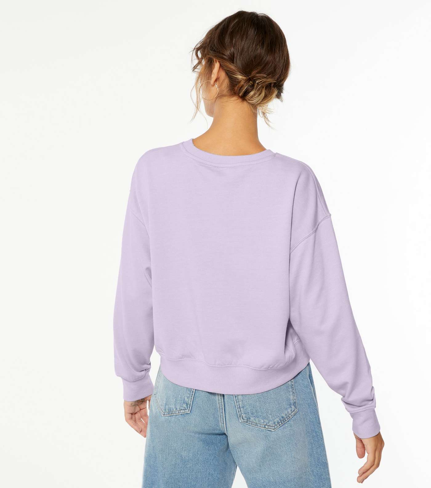 Lilac Crew Neck Boxy Sweatshirt Image 4