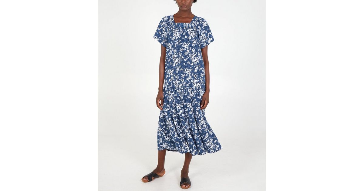 Blue Vanilla Blue Floral Square Neck Midi Dress | New Look