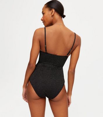 New look clearance black belted swimsuit