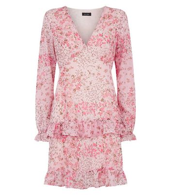 chiffon floral mini dress