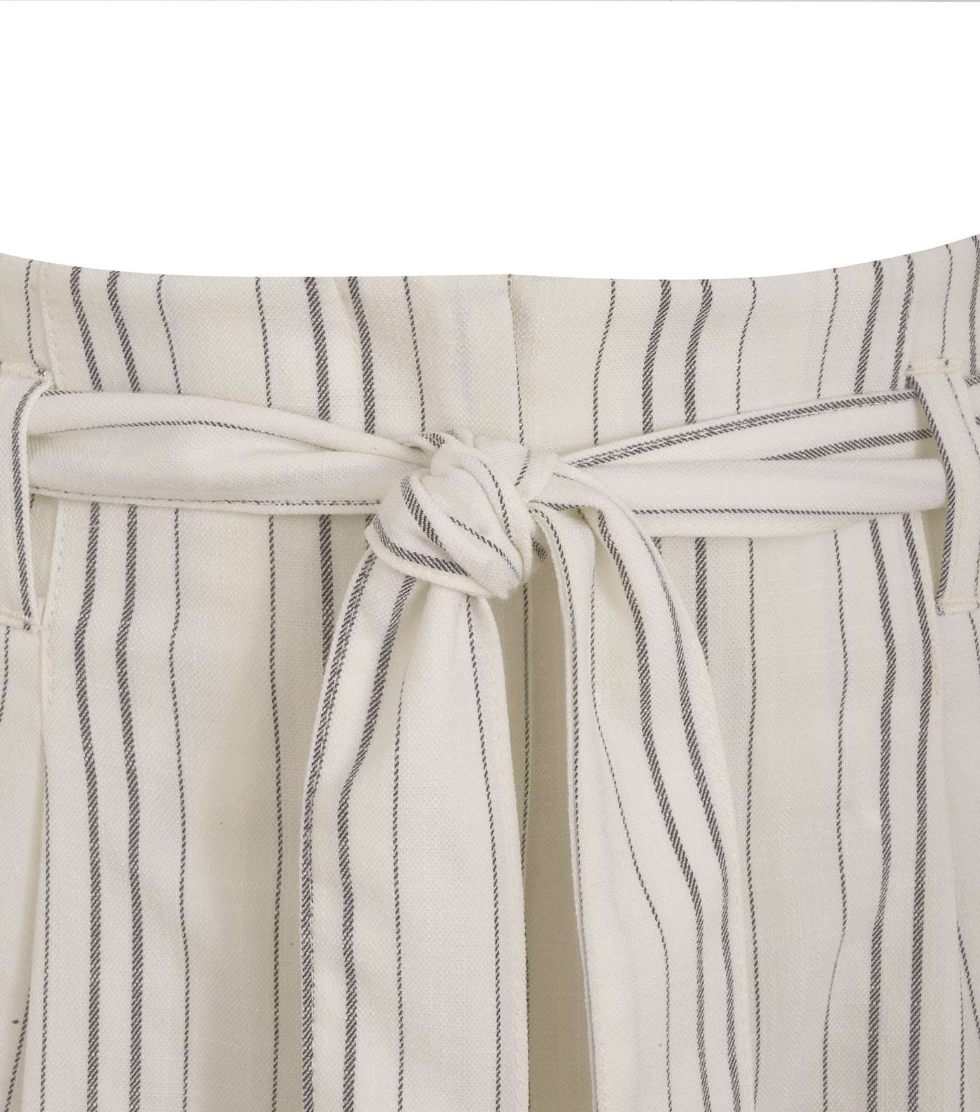 Tall Cream Stripe Linen Look Shorts Image 3