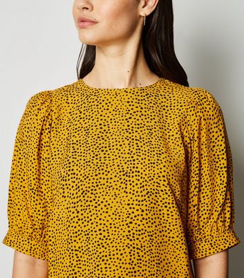 mustard spotty blouse