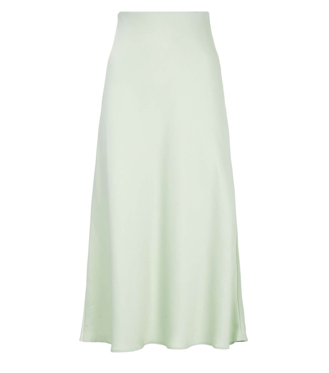 Mint Green Satin Bias Cut Midi Skirt Image 4