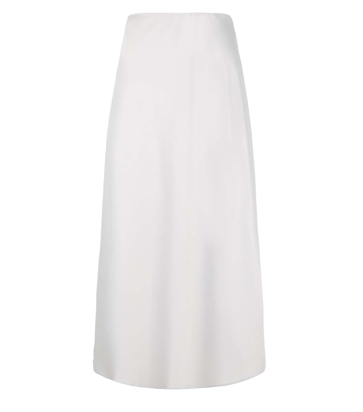Silver Bias Cut Satin Midi Skirt Image 4