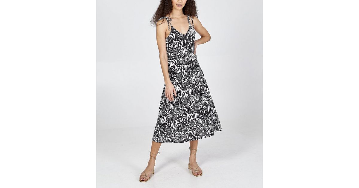 Blue Vanilla Black Mixed Animal Print Dress New Look