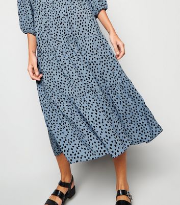 new look polka dot midi dress