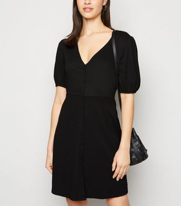 black casual mini dress