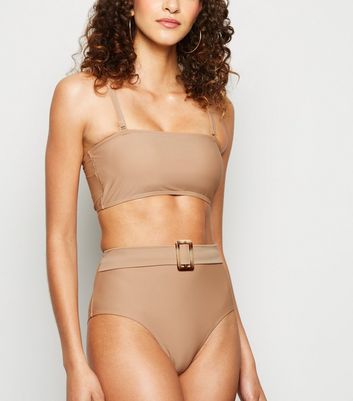 beige high waisted bikini