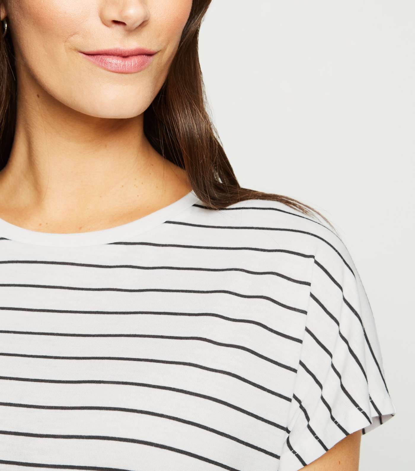 White Stripe Long T-Shirt Image 5