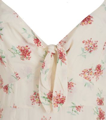 floral tie front midi dress