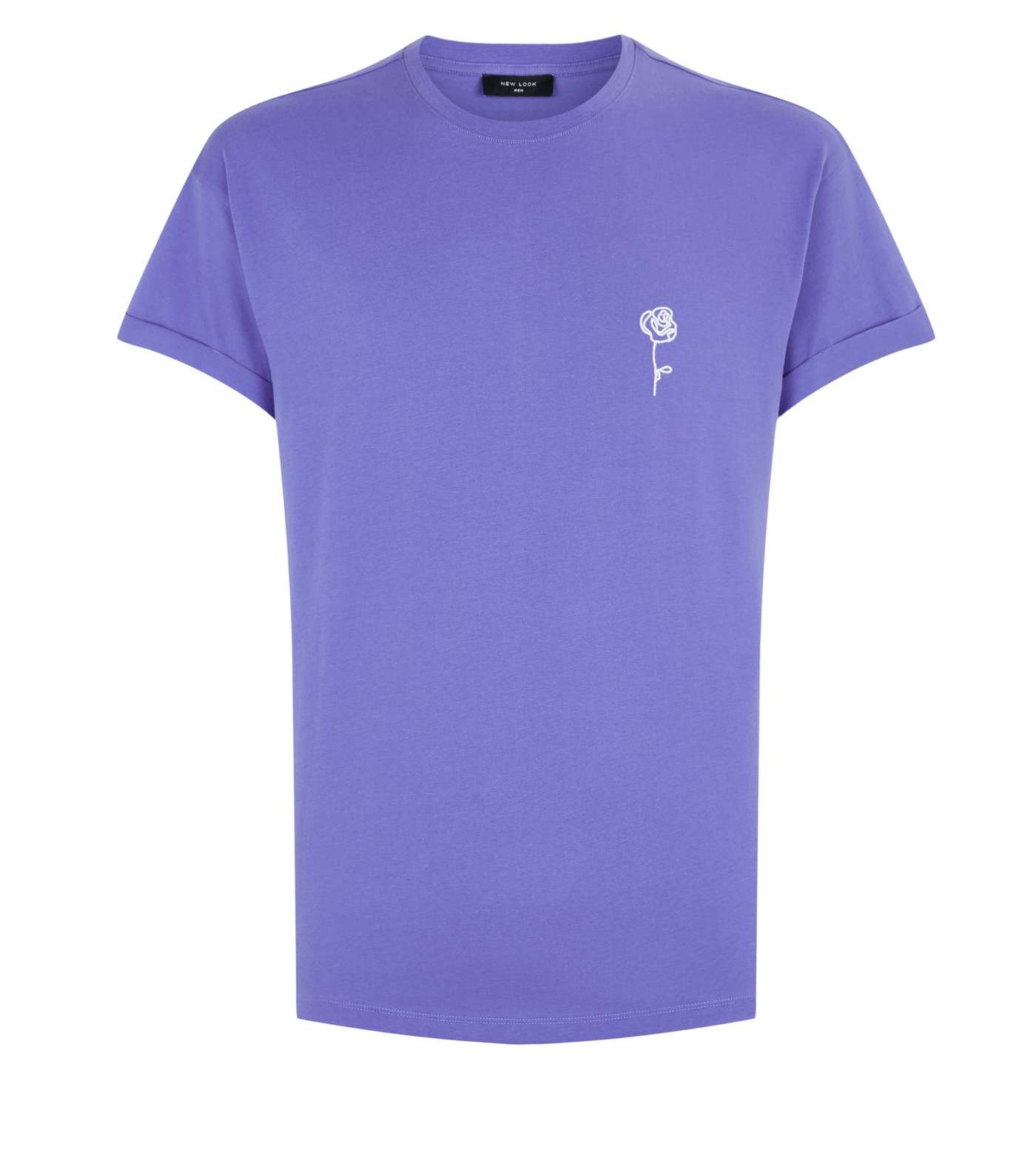 Lilac Rose Embroidered Cotton T-Shirt Image 4