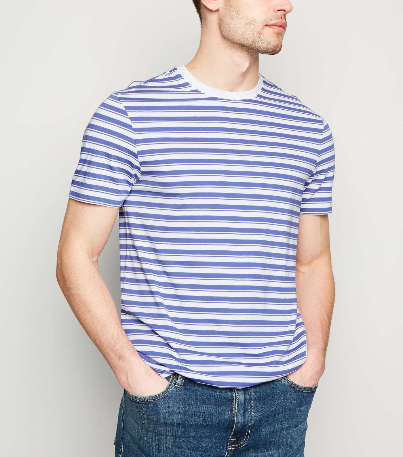 Lilac Stripe Short Sleeve Crew T-Shirt