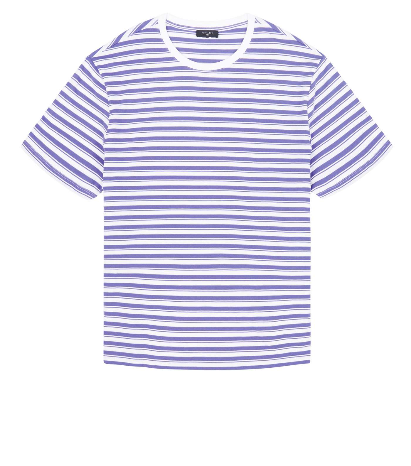 Plus Size Lilac Contrast Stripe Organic T-Shirt Image 4