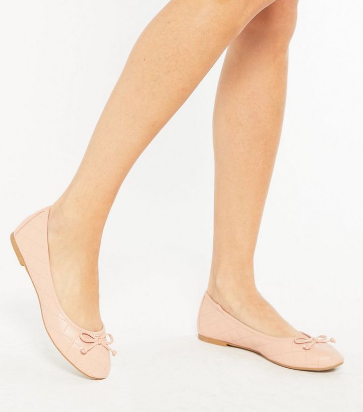 Pink Quilted Leather-Look Pumps | New