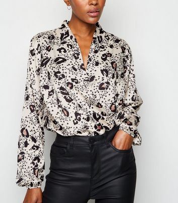 leopard print wrap bodysuit