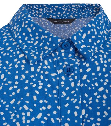 navy spot shirt dress