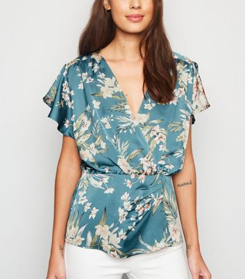 Satin floral top Clearance