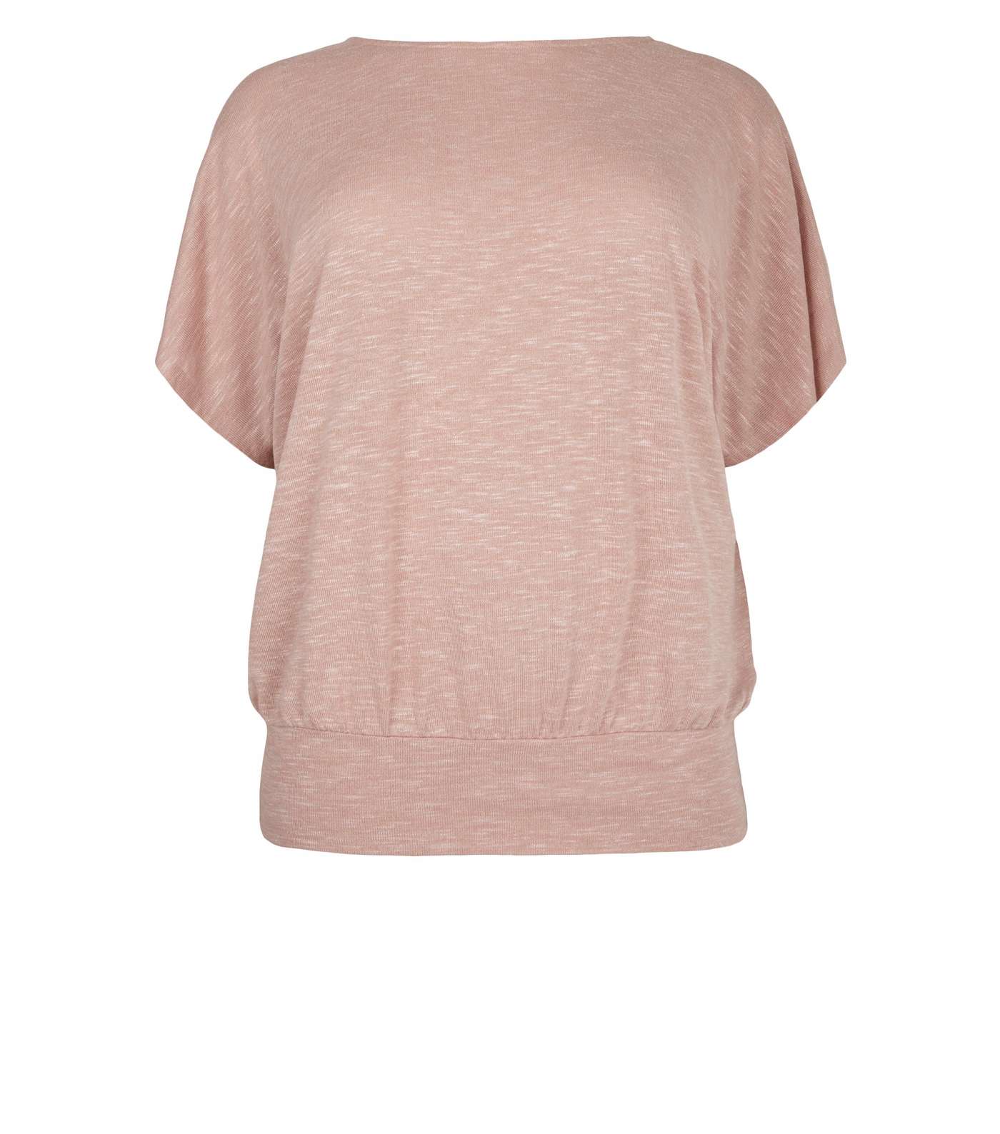 Curves Mid Pink Fine Knit Batwing Top Image 4