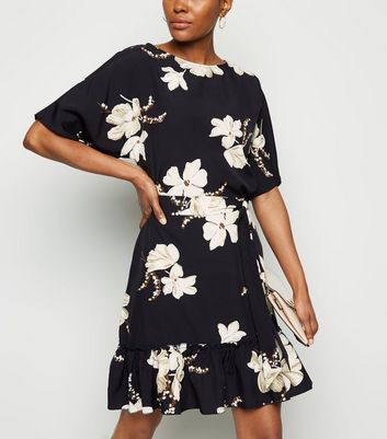 Ax paris navy clearance floral print wrap dress