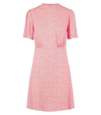 Pink Daisy Print Flutter Sleeve Mini 