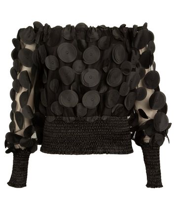 Image of Port Boutique Black D Circle Mesh Top New Look