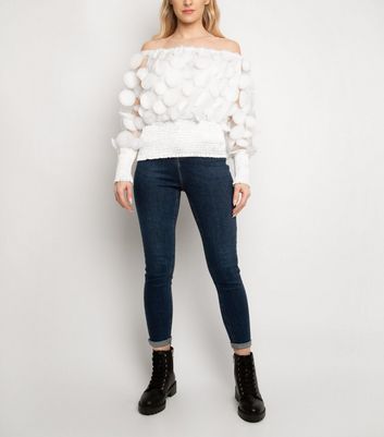 Image of Port Boutique White D Circle Mesh Top New Look