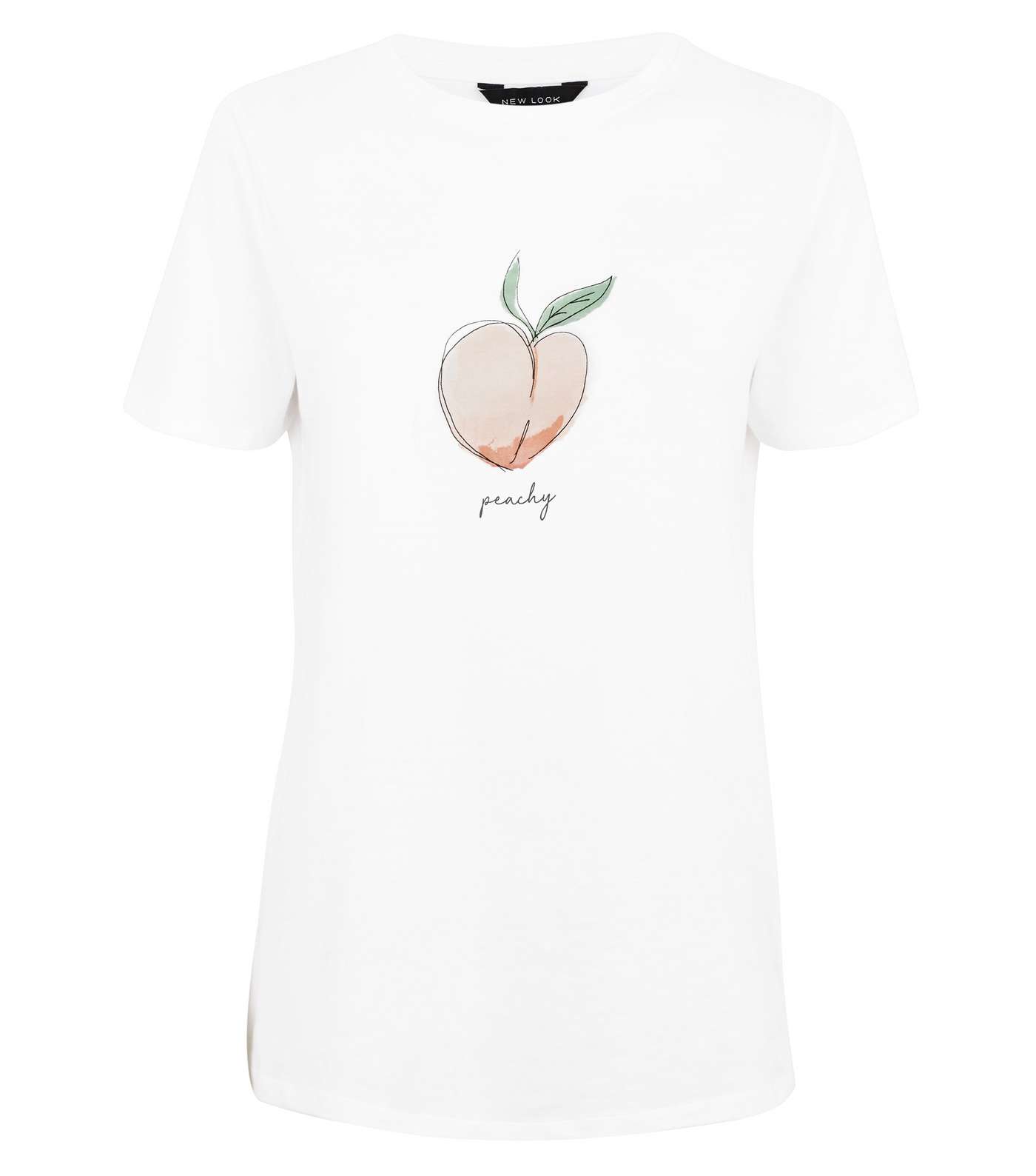 White Peachy Slogan T-Shirt Image 4