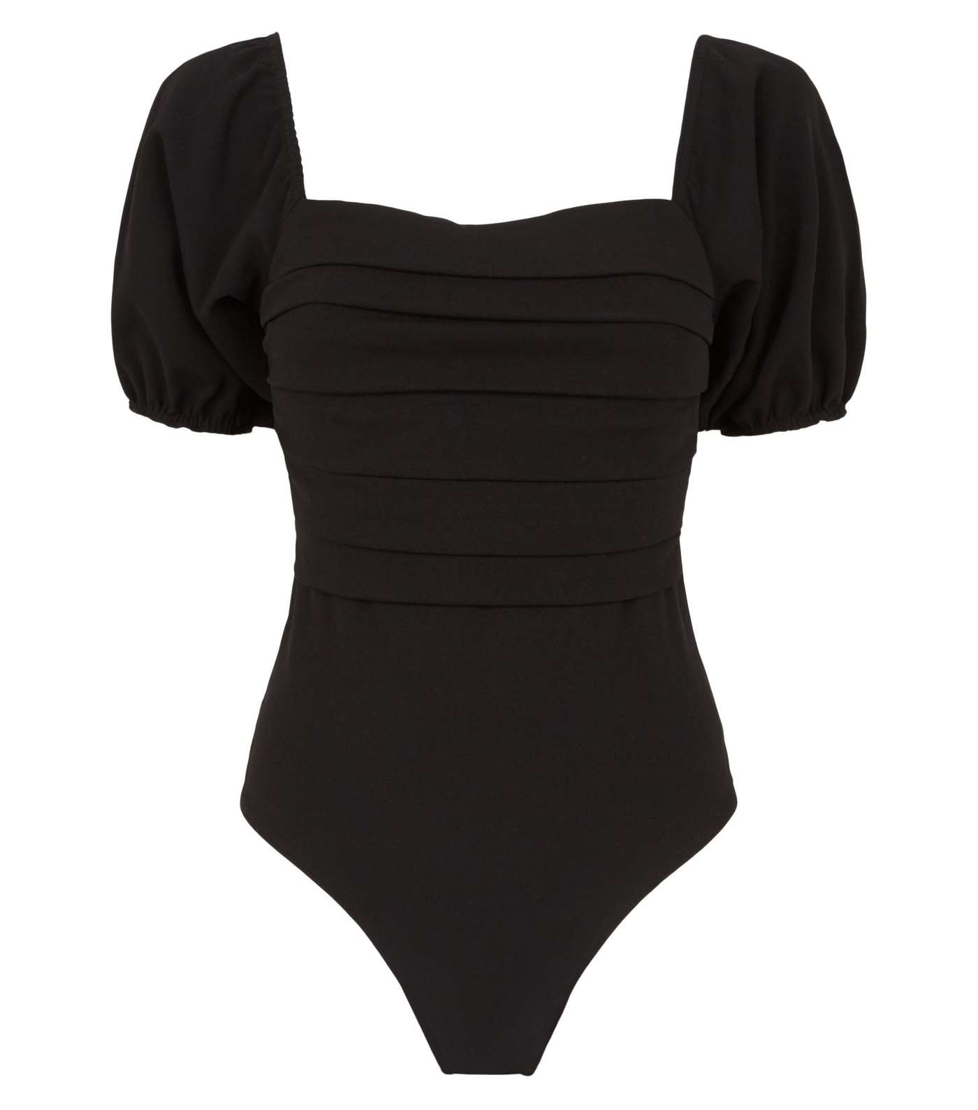 Urban Bliss Black Puff Sleeve Ruched Bodysuit Image 4
