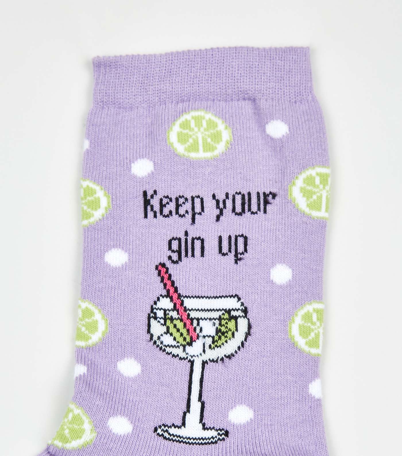 Light Purple Gin Slogan Socks Image 3