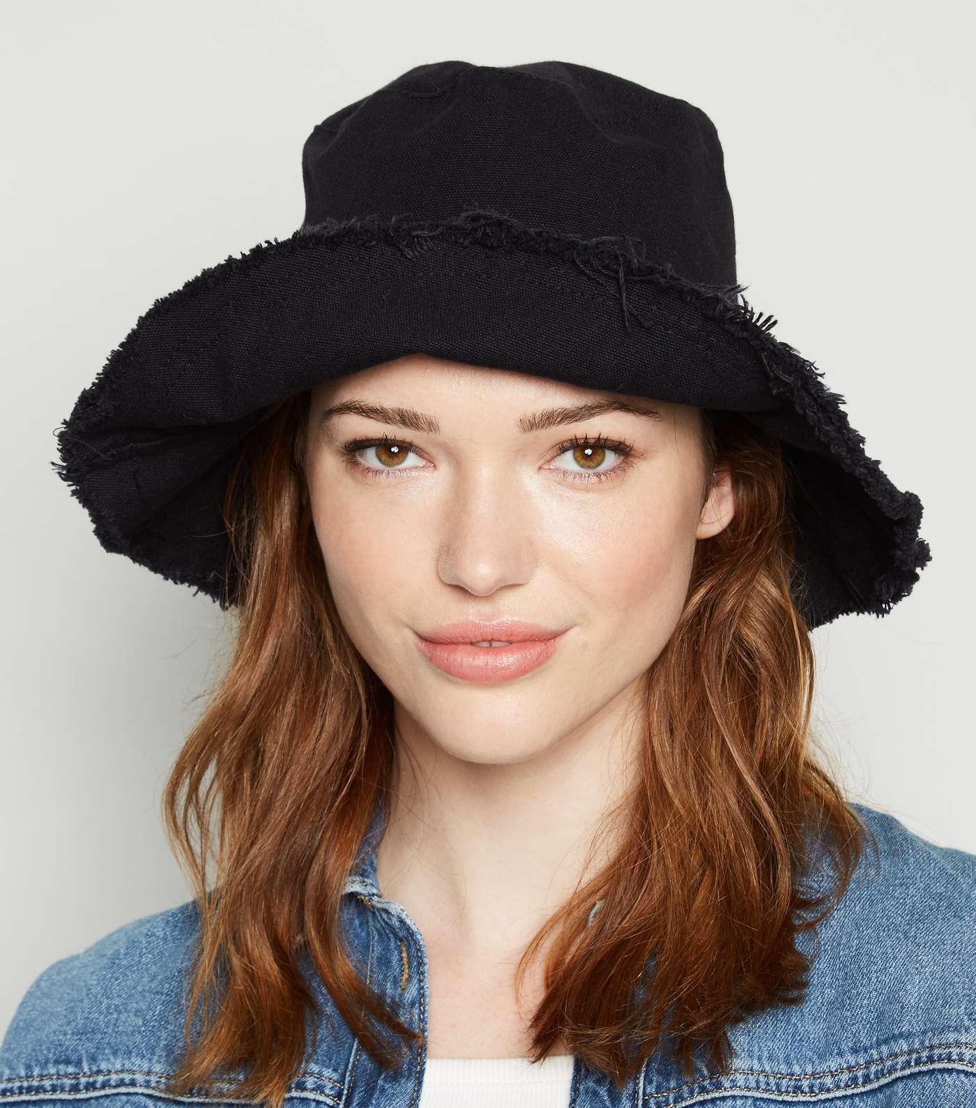 Black Frayed Bucket Hat  Image 2
