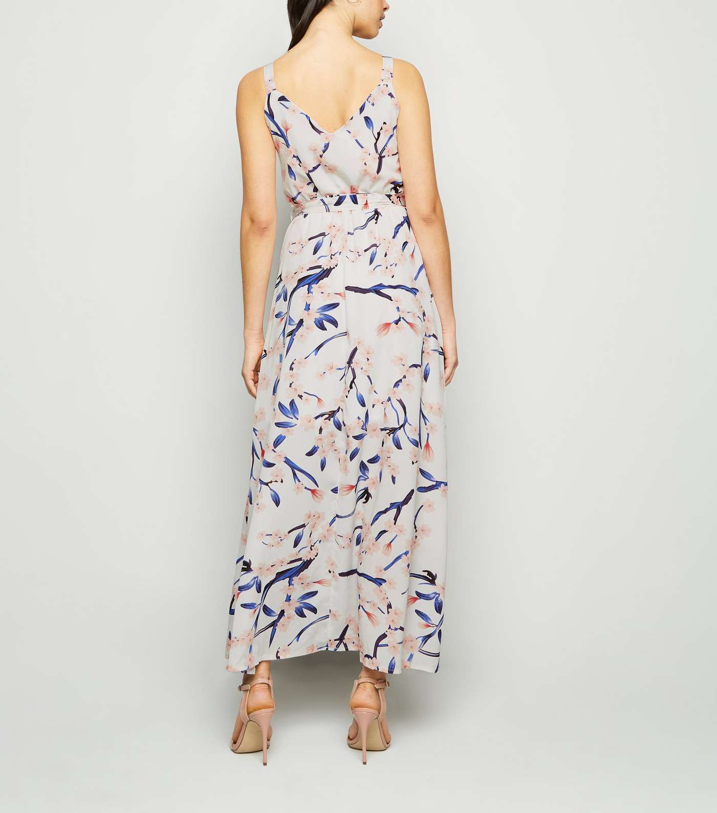 Mela White Floral Print Tie Waist Maxi Dress Image 3