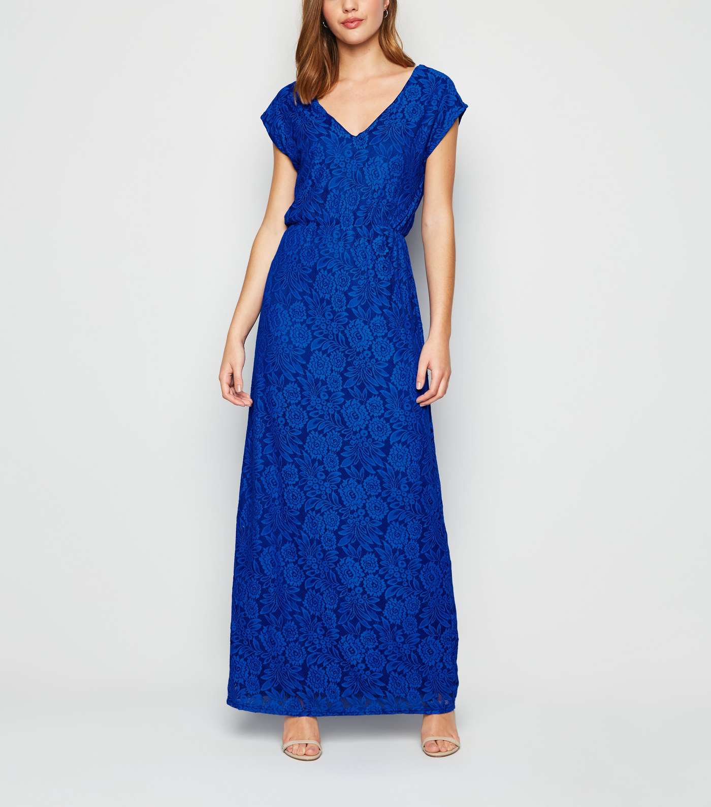 Mela Bright Blue Lace Maxi Dress