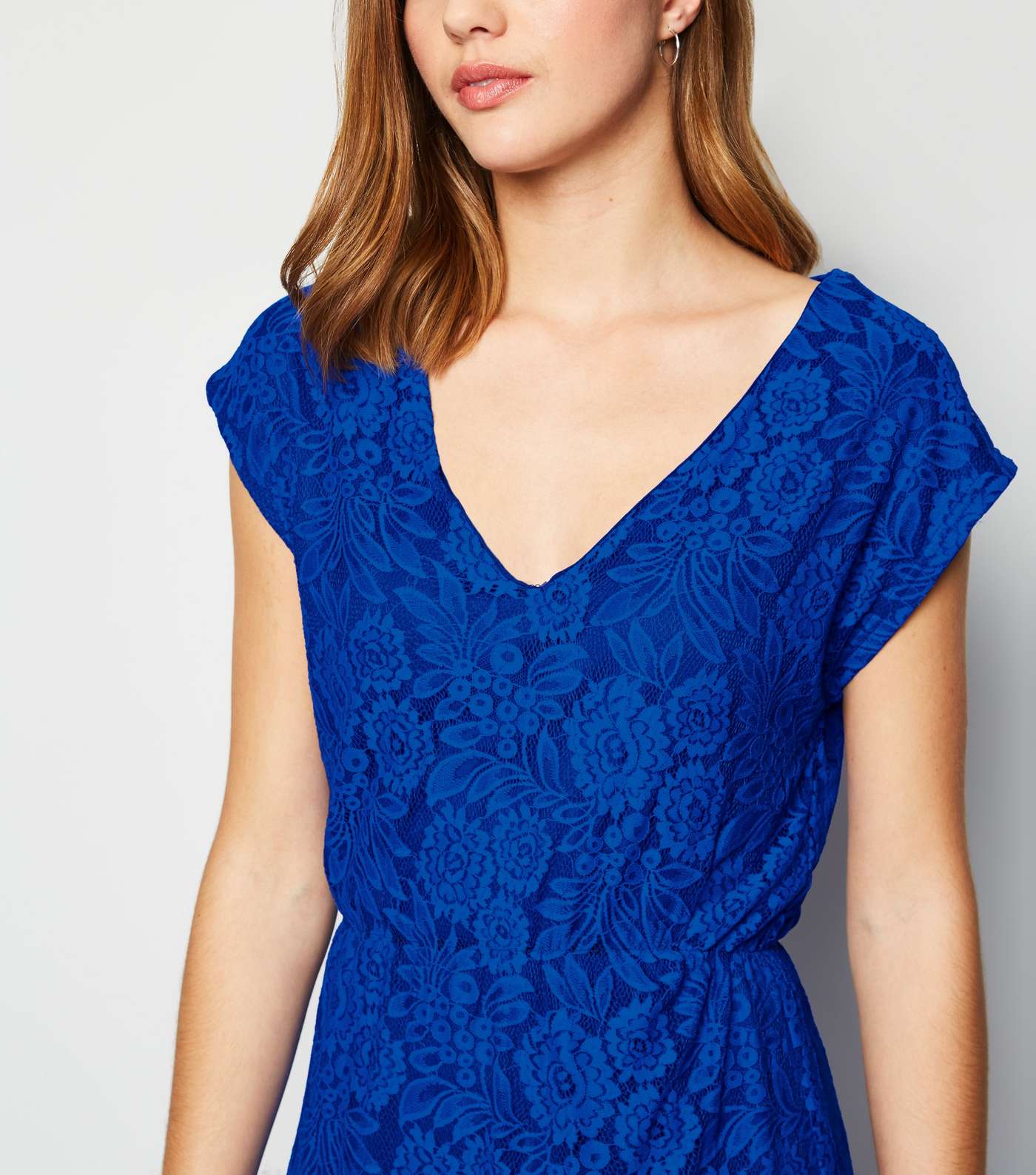 Mela Bright Blue Lace Maxi Dress Image 3