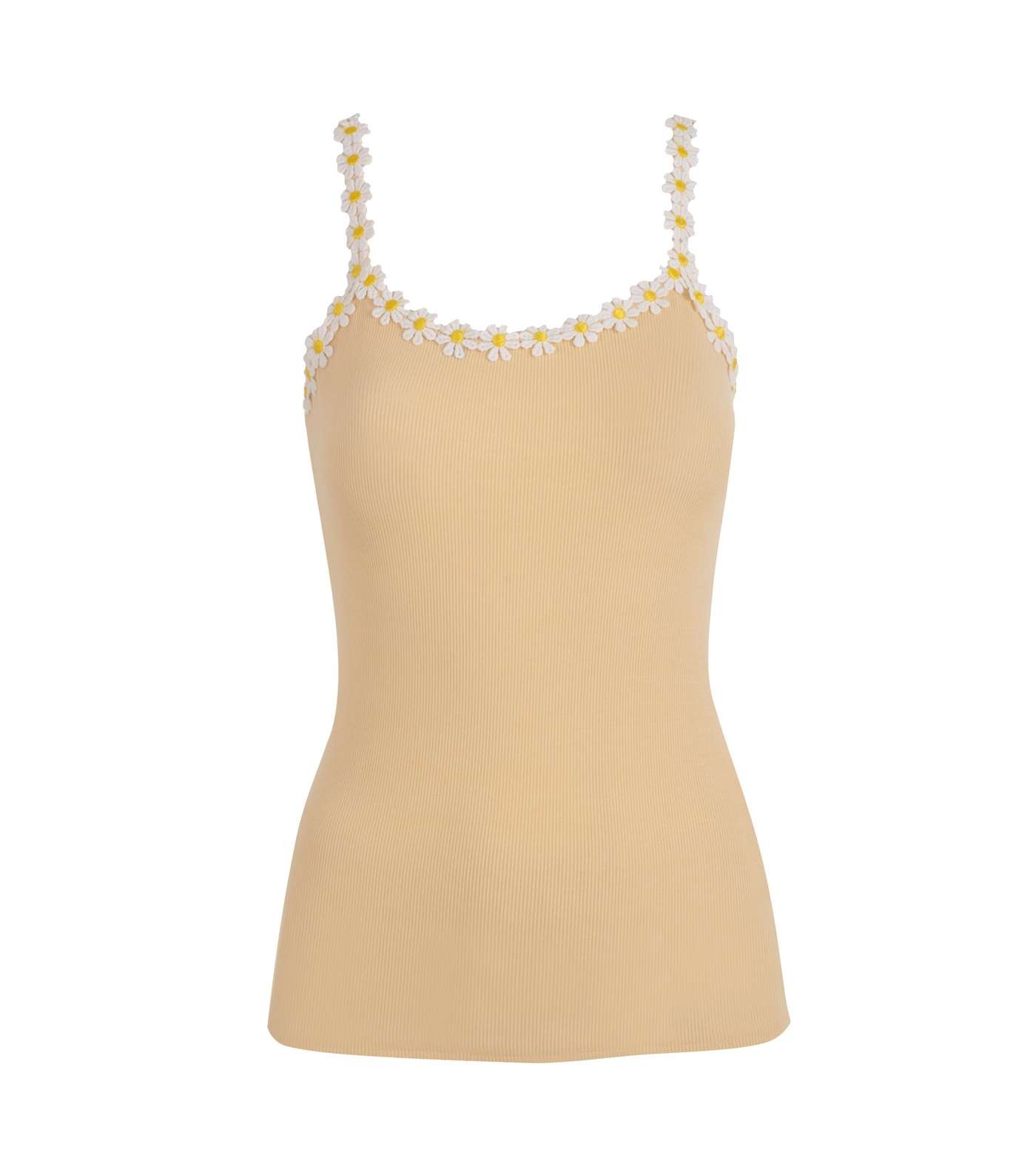 Pale Yellow Floral Daisy Trim Cami
