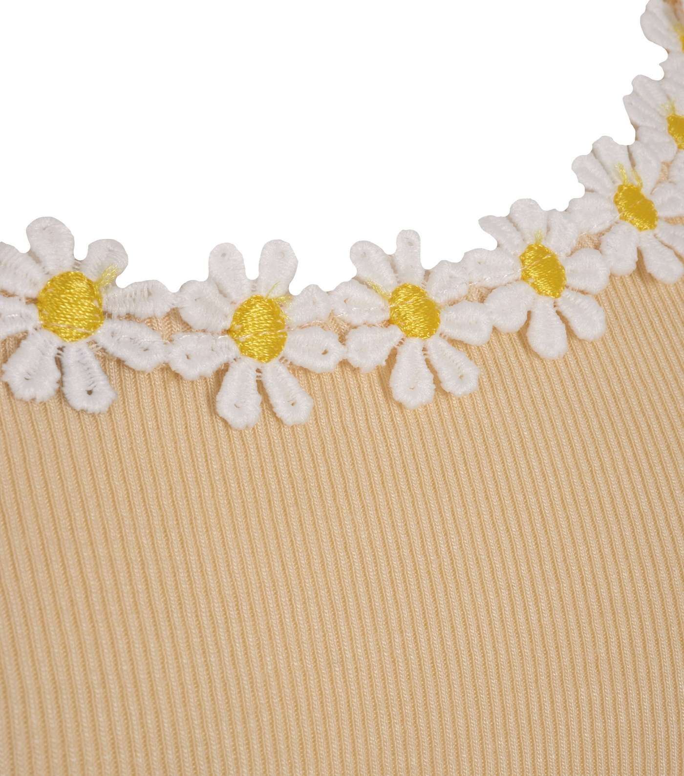Pale Yellow Floral Daisy Trim Cami Image 3