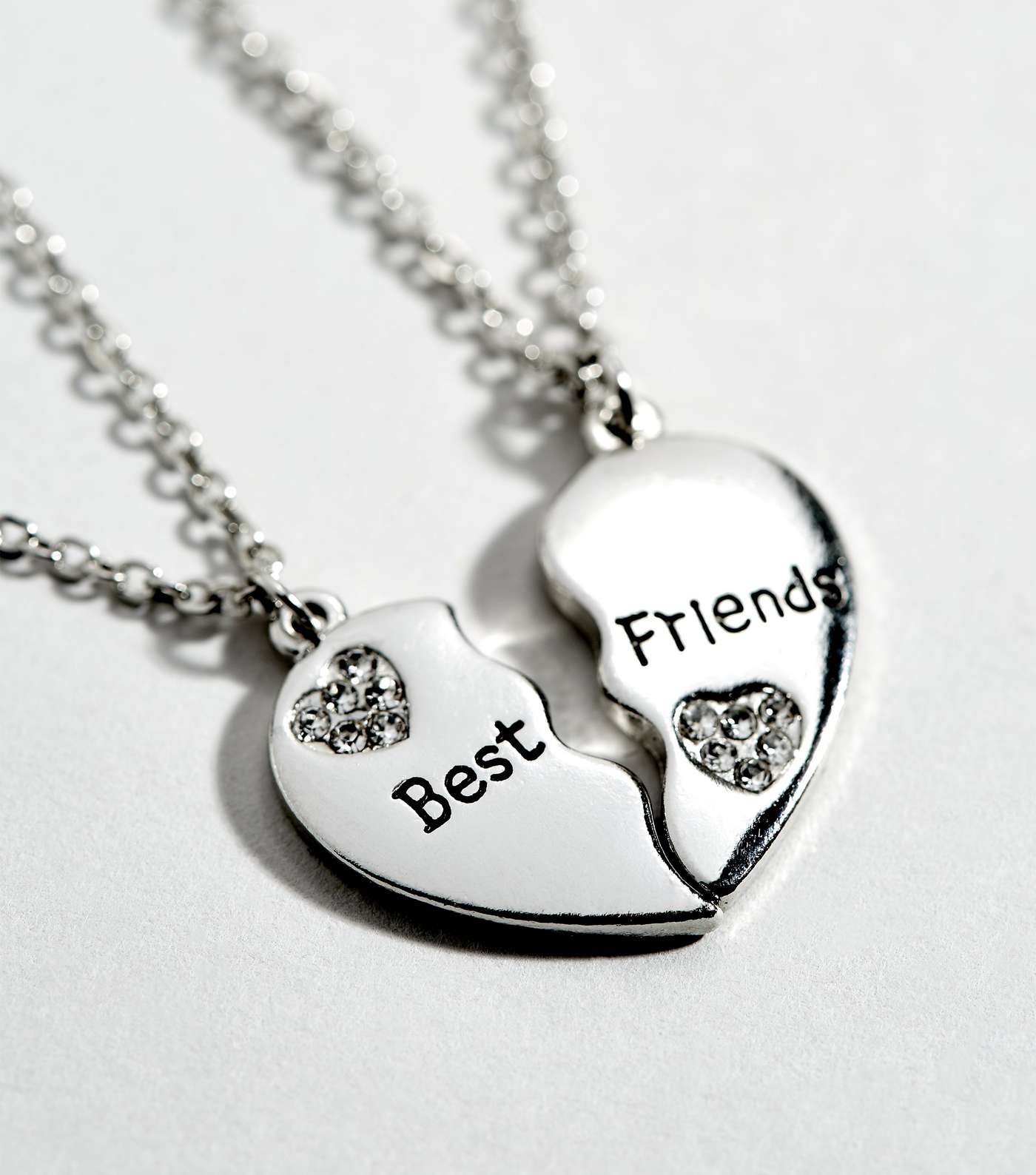 Girls  2 Pack Silver Best Friends Pendant Necklaces Image 3