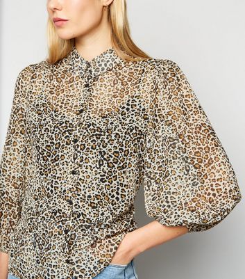 leopard print chiffon top