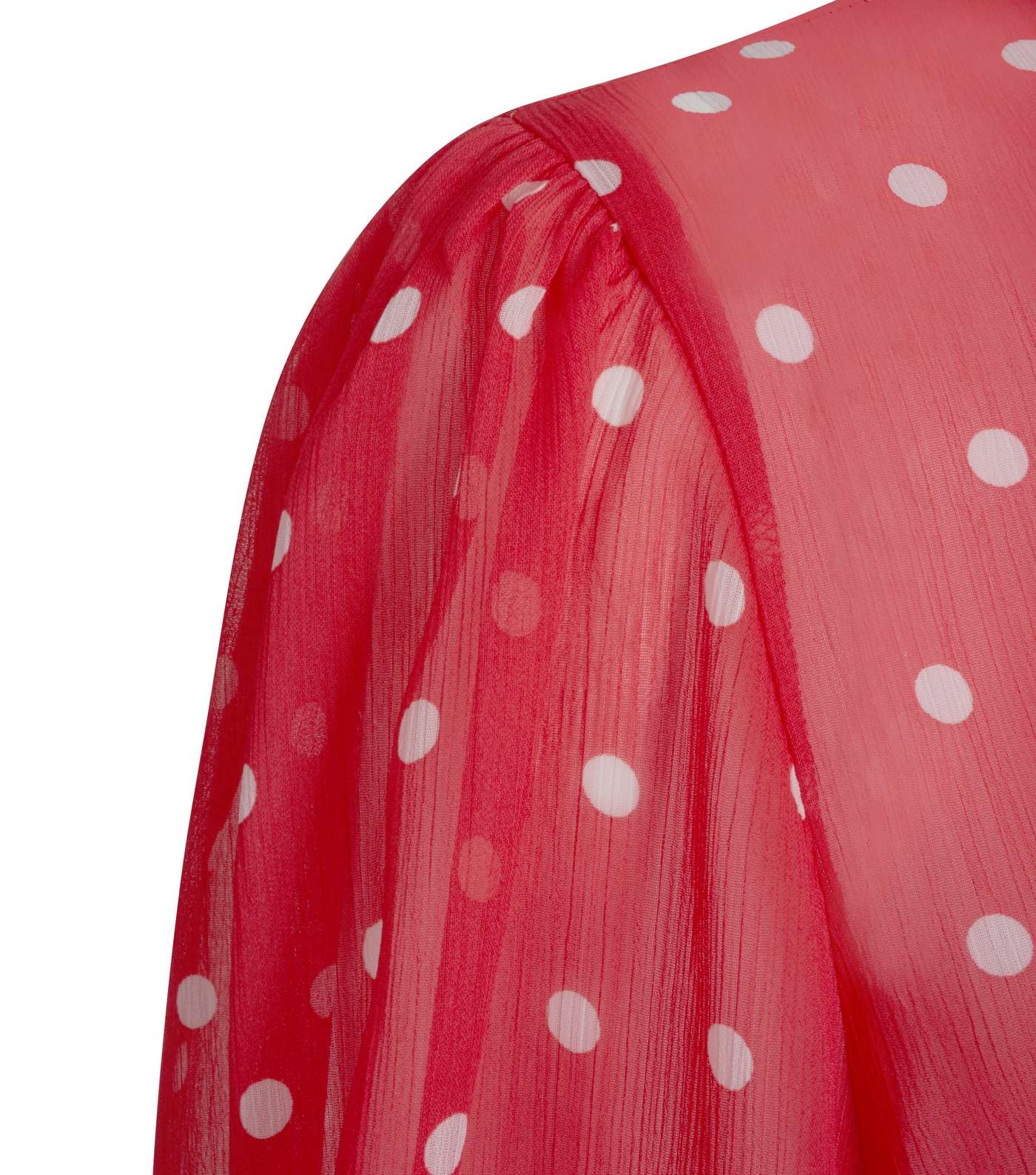 Red Spot Textured Chiffon Shirt Image 3